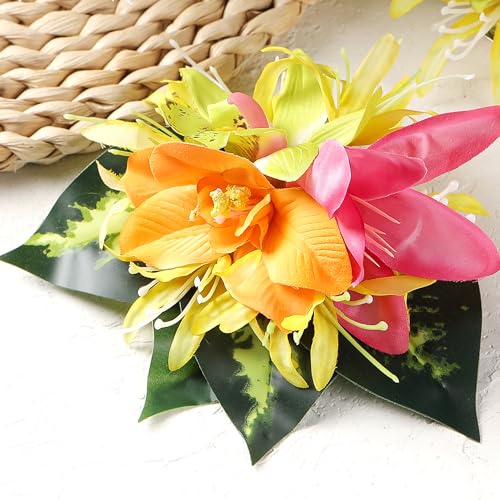 Hawaiian Tropical Flower Hair Clips - Handmade Orchid Hairpins (2 PCS)