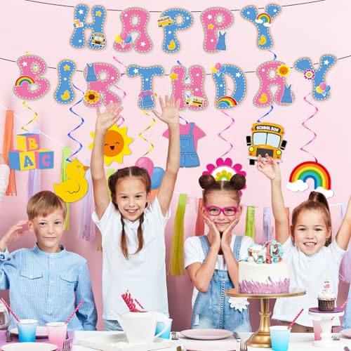 Cartoon Girls Hanging Swirls - Teacher Birthday Party Decorations