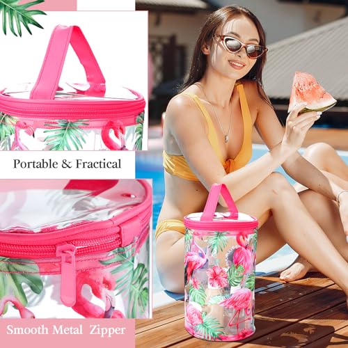 Sanwuta Flamingo Clear Toiletry Bag for Travel & Sunscreen Gift