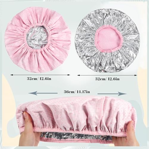 2 Pack Deep Conditioning Caps with Heat Retention - Waterproof & Elastic Fit