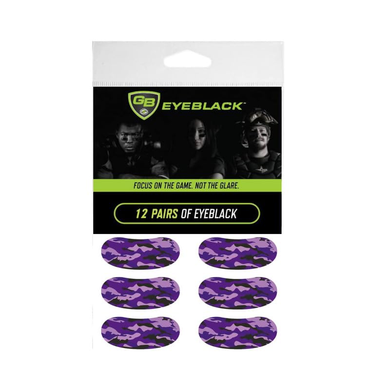 Breathable Eye Strips - Peel & Stick Athletic Eyeblack Stickers for Baseball, Football, Softball, Lacrosse | Black - 15 Pairs
