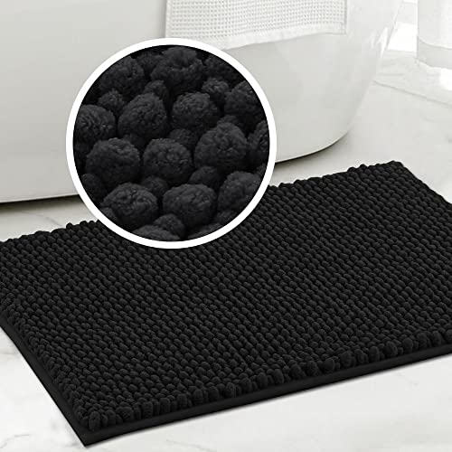 Turquoize Non-Slip Chenille Bath Mat - 20 x 32 Inches, Soft & Absorbent
