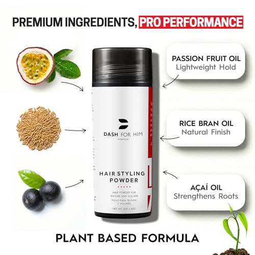 DASH FOR HIM Large Hair Texture Powder for Men, Root Lifter & Volumizer 30g