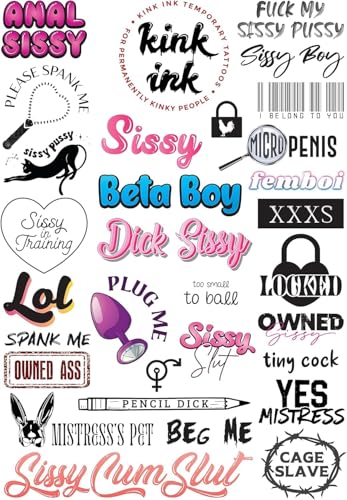 29 Cheeky Temporary Tattoos for Sissy Men - Naughty Stickers