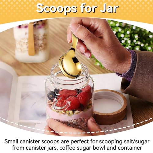 Gold Mini Ice Cream Scoops - 5PCS Stainless Steel Dessert Spoons