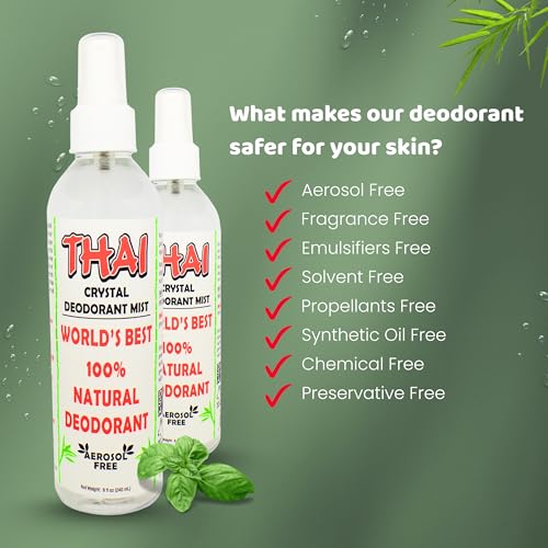 Thai Deodorant Stone Natural Deodorant Spray, 8 oz - Pack of 2