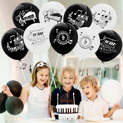 60PCS Piano Note Latex Balloons - Music Themed Party Decorations