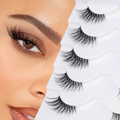 Cat Eye Half Lashes Natural Wispy Mink Fake Eyelashes Lightweight Reusable zanlufly