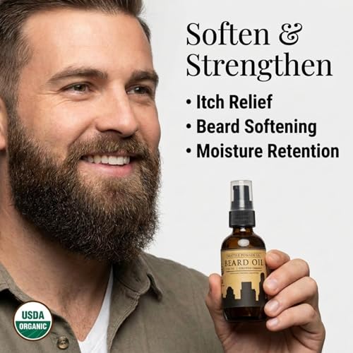 Seattle Pomade Co. Organic Beard Oil for Smooth, Itch-Free Growth