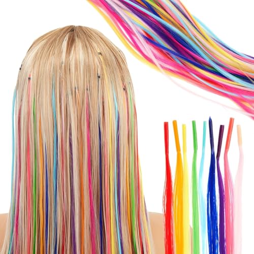 OTO BELLA 100 Pcs Rainbow I-Tip Hair Extensions Kit with Microbeads & Tool