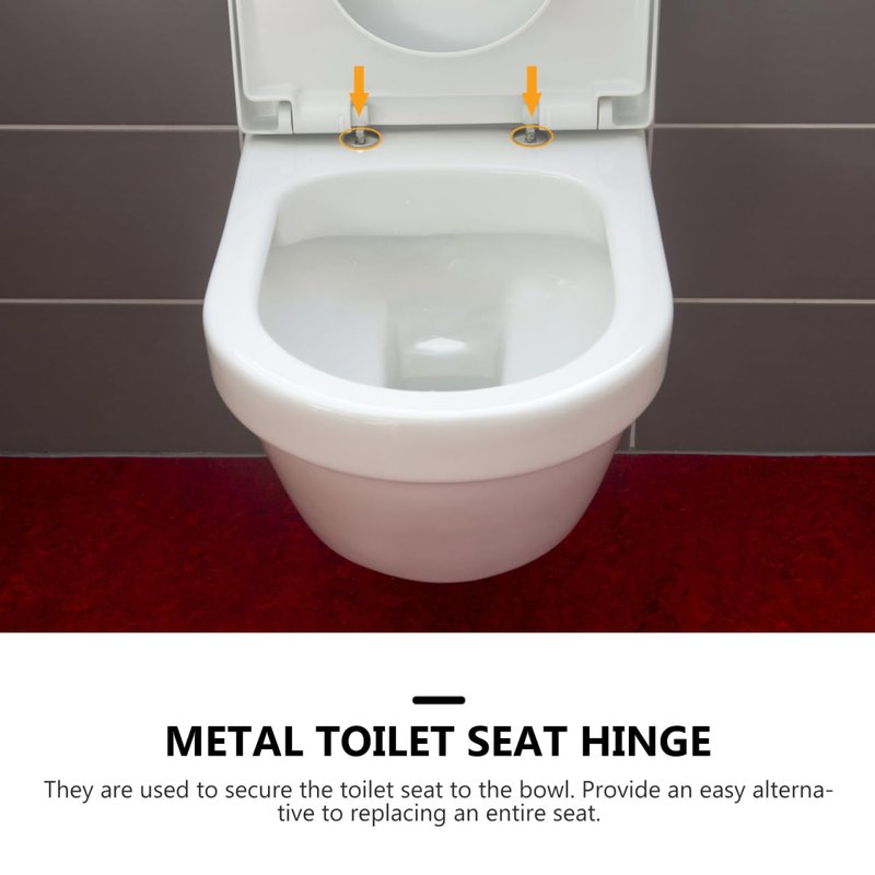 POPETPOP 3 Pairs Toilet Seat Hinges Replacement - Toilet Seat Hinge Fixings with Screws, Quick Release Hardware Kit, Soft Close Tightening Fixing Buckle