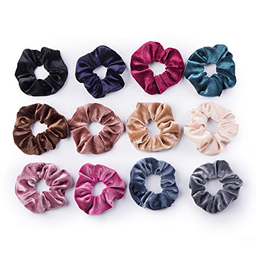 Multi-Color Velvet Hair Scrunchies Pack for Women & Girls - Soft & Gentle Hair Ties