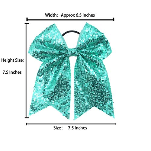 Multi-Colored 12PCS 8-Inch Sparkly Cheer Hair Bows for Girls & Teens
