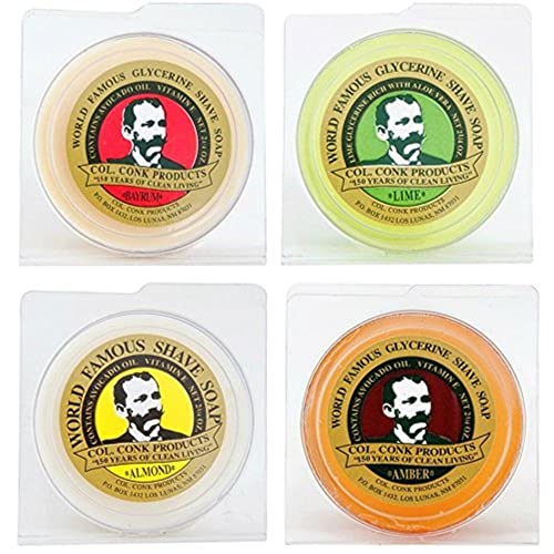 Colonel Conk Shave Soap Variety Pack - 4 Cakes, 2.25 oz Each