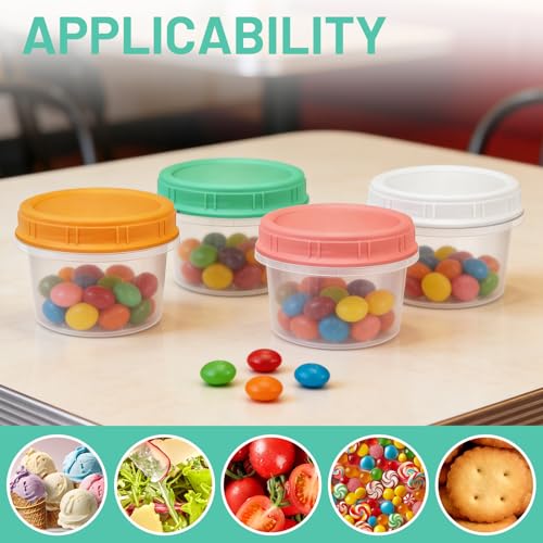 12 Pack Stackable Freezer Containers with Screw-On Lids, 6oz