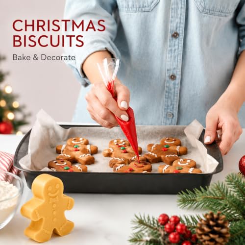 Meltset Gingerbread Man Silicone Baking Mold - 6 Cavity Cake Pan