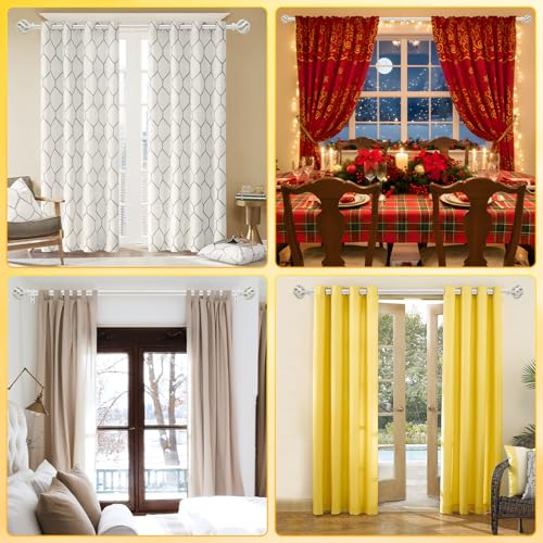 Ycolnaefllr Heavy-Duty Adjustable Curtain Rod 28-48" - White Twisted Cage Design