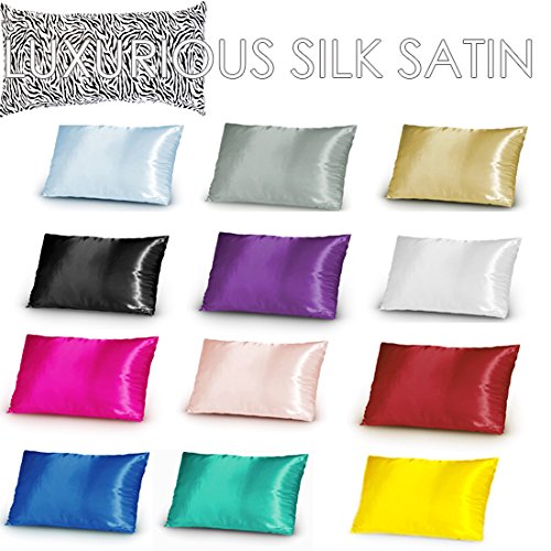 TAOSON Pack of 2 Satin Cushion Covers 20x20 Inch - Black