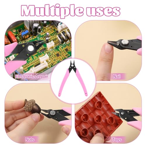 Pink Rhinestone Remover Nail Pliers - Stainless Steel 5 Inch