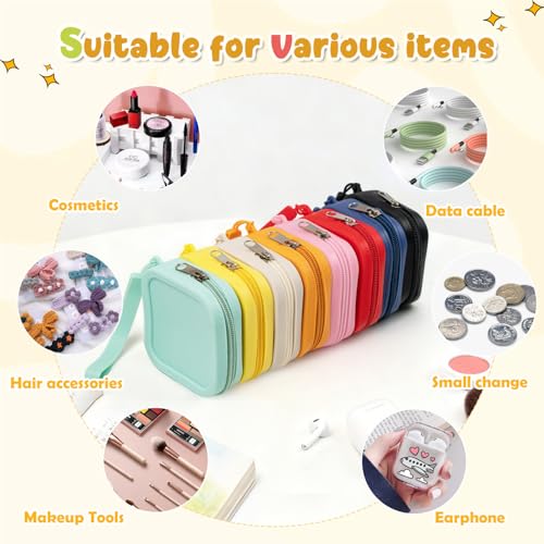 8PCS Silicone Coin Purse Set - Waterproof Travel Zipper Pouches for Jewelry, Accessories & Mini Toiletries