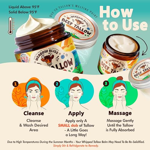 Meadow Bliss Beef Tallow Skin Moisturizer with Jojoba & Shea - 2 oz