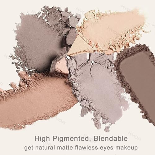 KYDA 9-Color Cool Toned Taupe Eyeshadow Palette with Brush - Natural Matte & Shimmer Shades