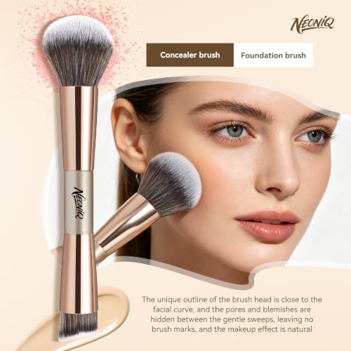 NEONIQ 10-Piece Dual-Ended Makeup Brush Set with Travel Bag