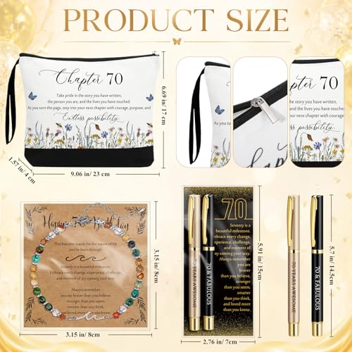 Sliner 70th Birthday Gifts Set for Women - Unique Presents for Her