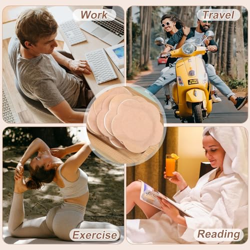 Autdor Castor Oil Patches for Belly Button, 100PCS Castor Oil Pack Wraps Organic Cotton Self-Adhesive Castors Oils Pack Anti Leakage Disposable Pads Portable & Breathable No Wash (Oil Not Included)
