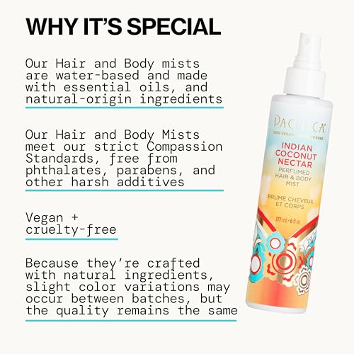 Pacifica Indian Coconut Nectar Hair & Body Mist - Vegan & Paraben-Free 5 Fl Oz