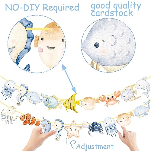 Ocean Animal Banners - 2pcs Under the Sea Party Decorations
