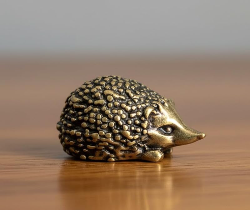 Handmade Brass Hedgehog Figurine - Adorable Miniature Ornament