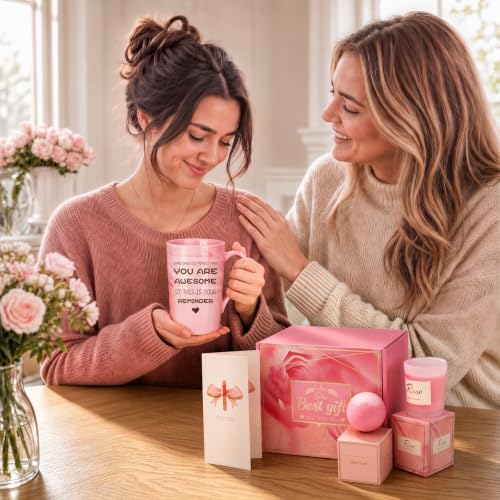 Unique Pink Spa Relaxation Basket Set for Women | Gifts for Her