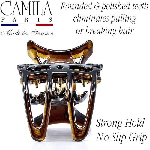 Camila Paris NV73 French Flat Hair Clips Tortoise Shell 3 x 1.5"