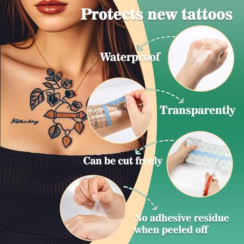 MAQIHAN Waterproof Tattoo Aftercare Bandage Roll - 3.94" x 10.94yd