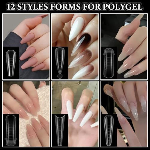 SUTOKAKA 288Pcs Polygel Nail Form Kit - 12 Sizes & Accessories