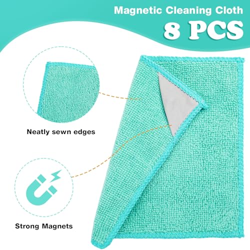 Gersoniel 8-Pack Magnetic Dry Erase Cloths - Mint Green 6x6 Inch