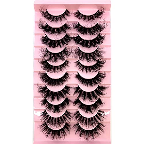 HBZGTLAD MX-3 3D Curl Winged False Eyelashes Natural Fluffy Mink Look