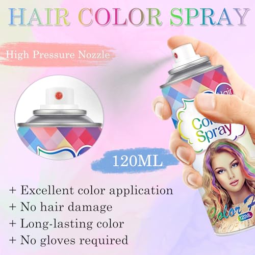 Red Temporary Hair Color Spray for Kids and Adults - Washable Dye