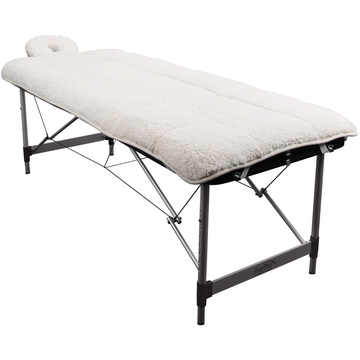 ForPro Premium Quilted Fleece Massage Table Pad Set - Extra Soft & Hypoallergenic | Natural Color