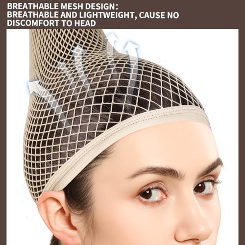 Fandamei Large Mesh Wig Cap for Long Hair - 2 Pack Light Brown