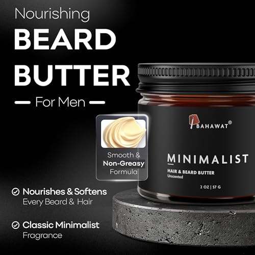 BAHAWAT Unscented Hair & Beard Butter - Leave-in Conditioner, 2 oz