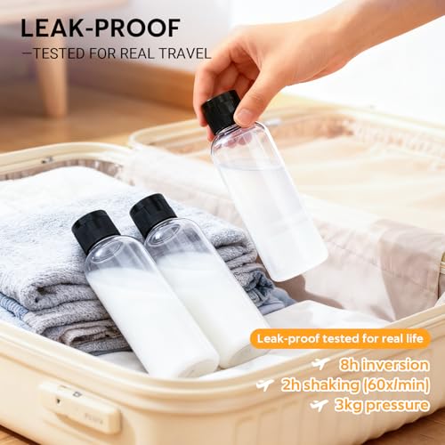 5 Pack TSA-Approved 3.4 oz Travel Bottles - Leak-Proof Containers