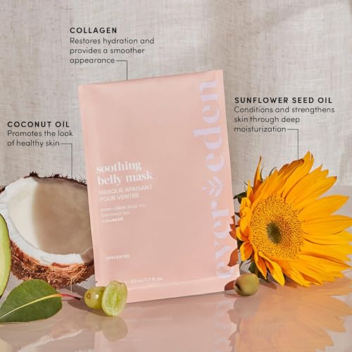 Evereden Soothing Belly Mask for Stretch Marks - One Size | 1 count | Belly Mask for Pregnancy | Clean Pregnancy Skincare | Non-toxic and Fragrance Free | Valentine Gifts for Women
