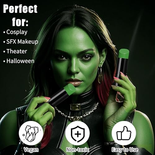 Drawdart Green Face Paint Stick - Hypoallergenic Halloween Makeup