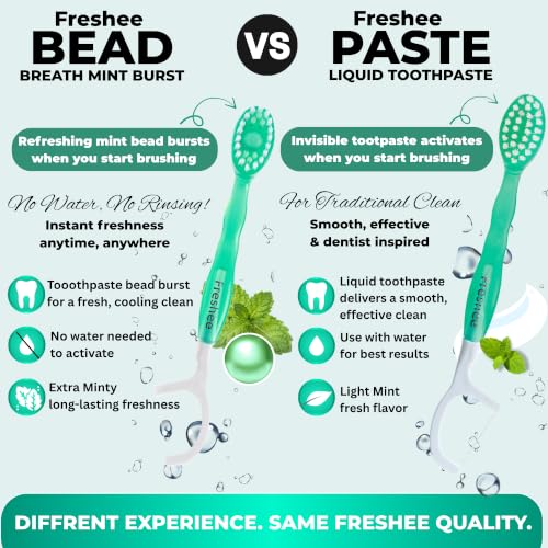 Freshee Light Mint Bead Disposable Travel Toothbrush - 5 in 1