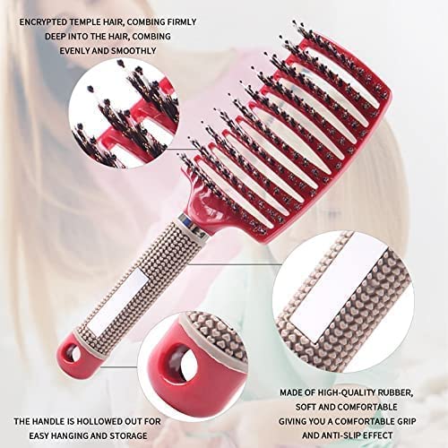 Ultra Detangling Brush - Magical Hairbrush for Wet or Dry Hair | Fast Drying, Massage Design (Pink & Purple)