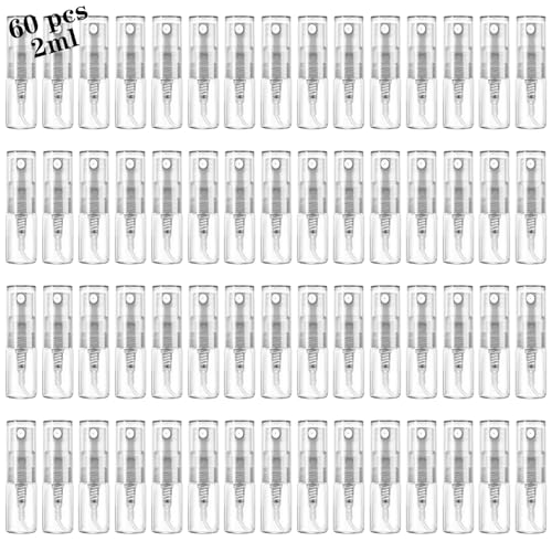 2ml Refillable Glass Spray Bottles - 60 Pack Perfume Atomizers