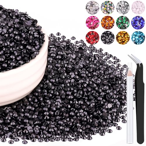 8000PCS 3mm Black Resin Rhinestones for DIY Crafts & Nail Art