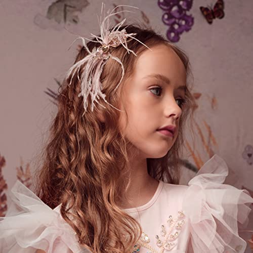 TUTULAND Pink Flower Glitter Headband for Girls - Hair Accessory